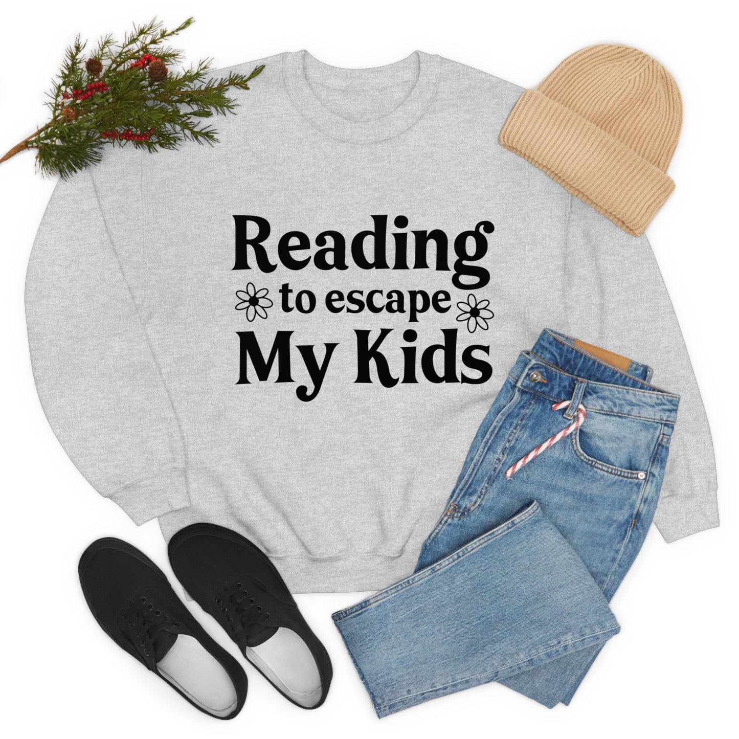 Reading To Escape My Kids Crewneck Sweatshirt